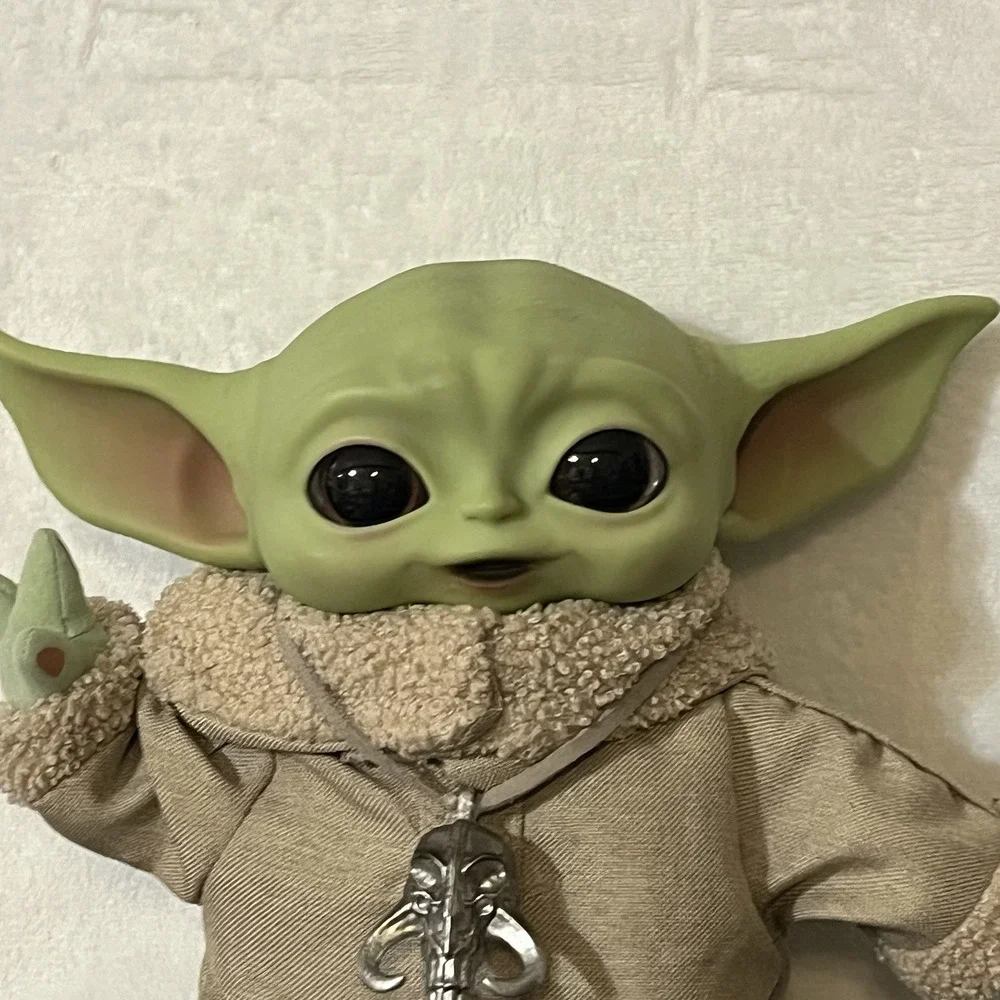 Baby Yoda Plush Toy Doll w/ Beige Outfit & Necklace Office Decor Mattel 2021 12